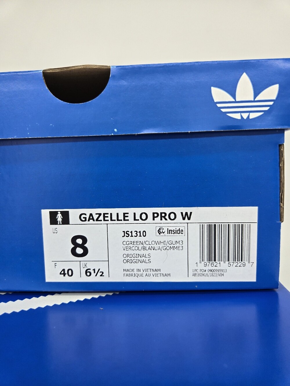 adidas Women's Gazelle Lo Pro JS1310 Collegiate Green White Gum Shoes Size 8 - Picture 8 of 8